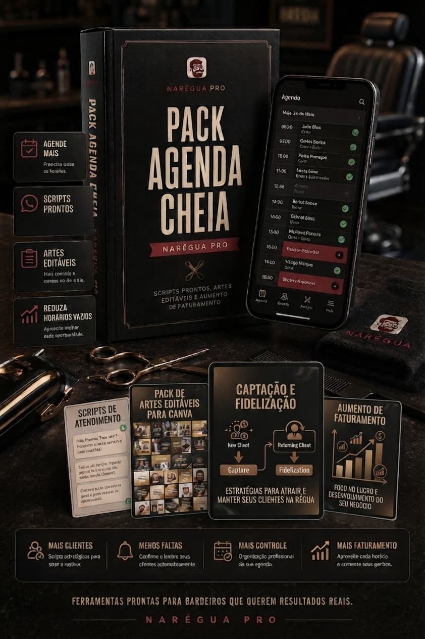 Mockup do Pack Agenda Cheia NaRégua com scripts e artes editáveis